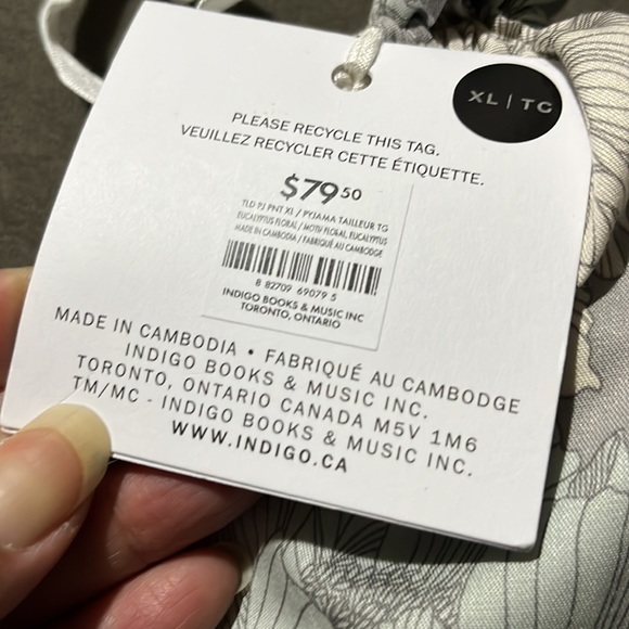 love & lore XL tailored pyjama set 2 pieces button down collar long sleeve NWT - Picture 6 of 7